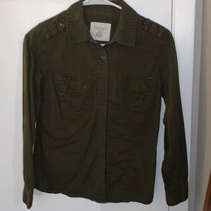 Green flannel style shirt